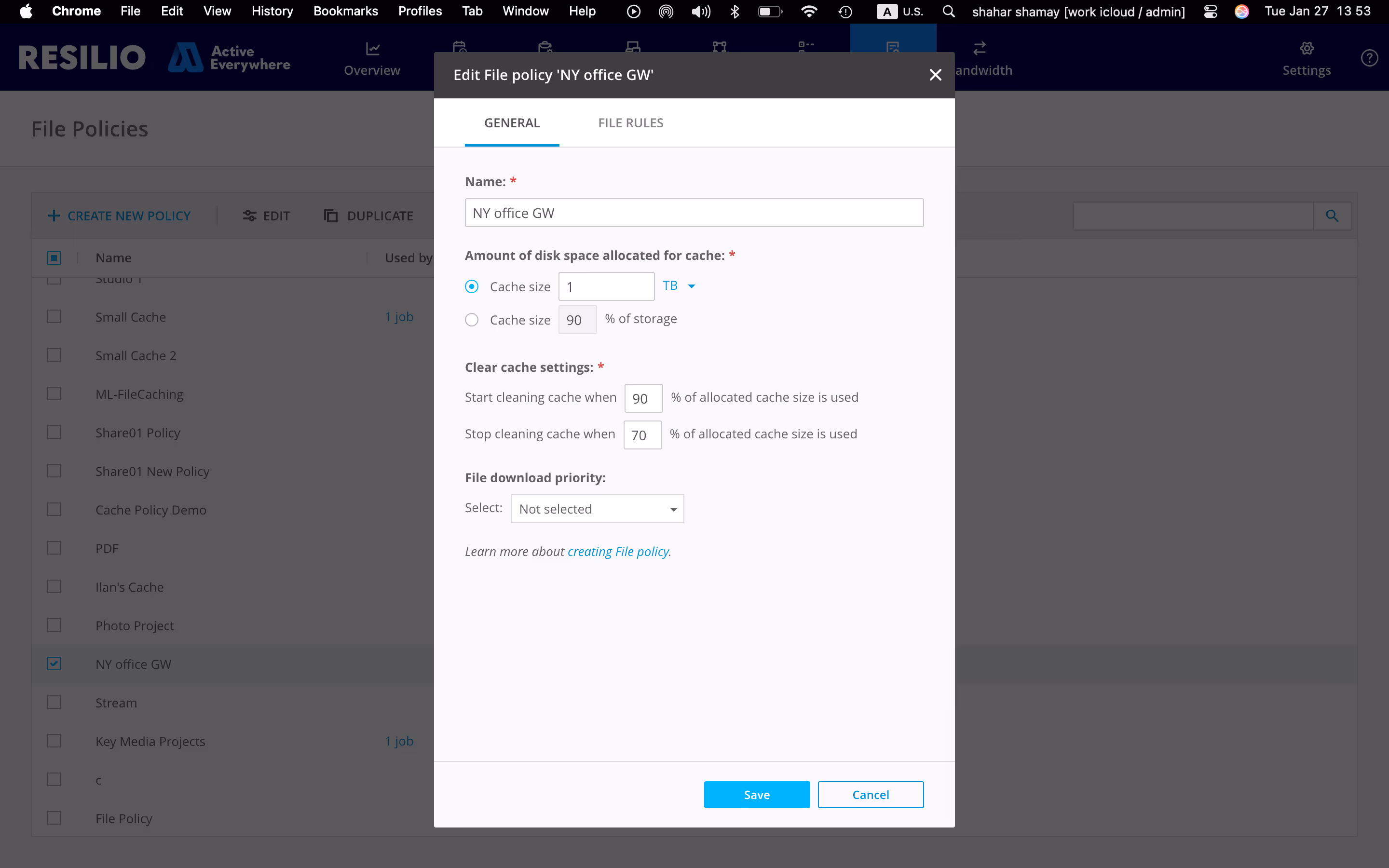 File caching behavior is fully policy-driven and centrally managed, giving IT teams precise control over how data is cached, prioritized, and maintained across distributed environments.